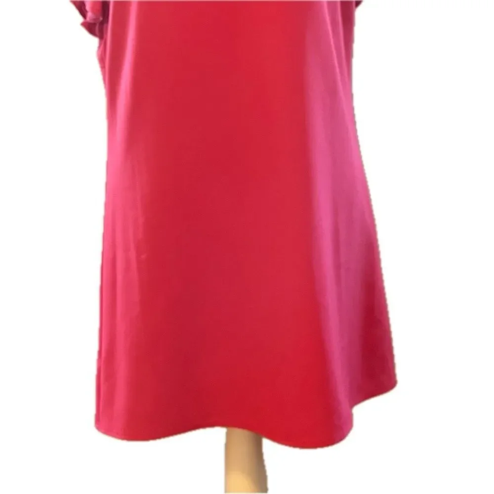 Duffield Lane Ruffle Sleeve Lined Midi Dress Raspberry Pink Size XS